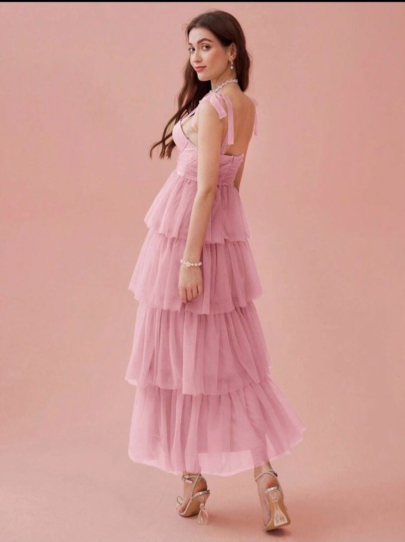 Enchnt Layered Pink Dress (Category: Dresses) located in Quezon City. Submitted by lovesijey (Listing ID 1447214602, Image 3). Description: Enchnt Layered Pink Dress Brandnew (No Issue) Small on tag Details : Padded, self tie sleveless Srp: 1,300+ Selling 799 negotiable (pass sa barat) location: QC Dm or submit offer.