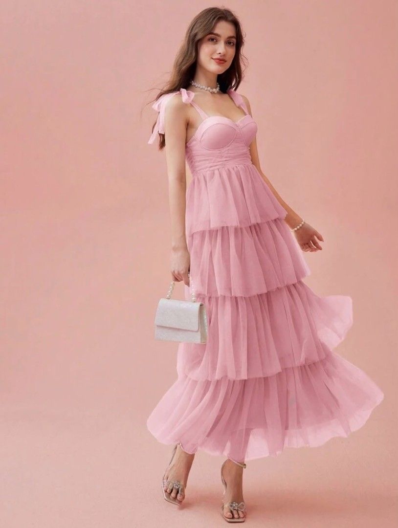 Enchnt Layered Pink Dress (Category: Dresses) located in Quezon City. Submitted by lovesijey (Listing ID 1447214602, Image 1). Description: Enchnt Layered Pink Dress Brandnew (No Issue) Small on tag Details : Padded, self tie sleveless Srp: 1,300+ Selling 799 negotiable (pass sa barat) location: QC Dm or submit offer.