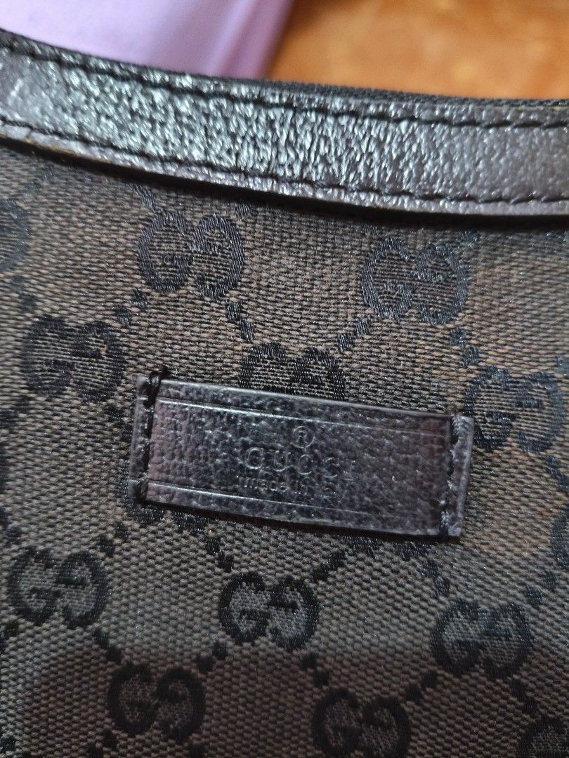 Gucci GG Monogram Canvas Shoulder Bag with Web Stripe (Category: Luxury Bags & Wallets) located in Paranaque City. Submitted by glendel_04 (Listing ID 1447110812, Image 2). Description: Good cond 9.8/10 All details dyan na po Preloved .