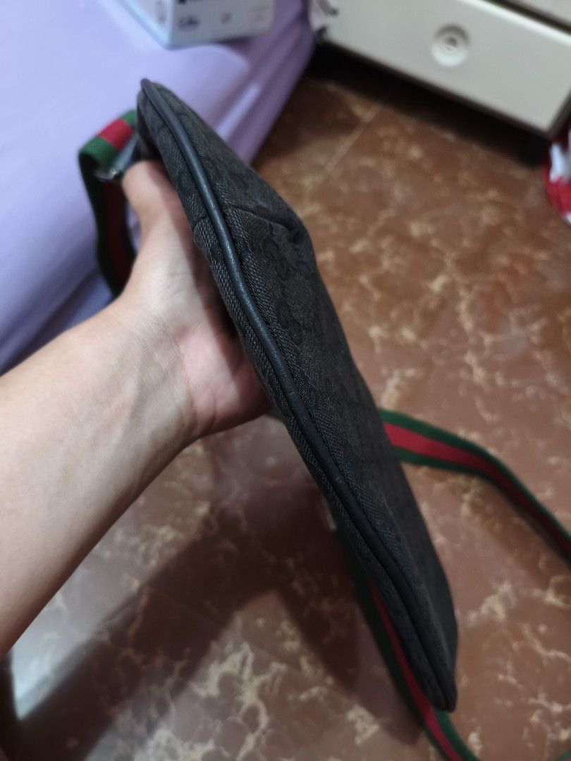 Gucci GG Monogram Canvas Shoulder Bag with Web Stripe (Category: Luxury Bags & Wallets) located in Paranaque City. Submitted by glendel_04 (Listing ID 1447110812, Image 3). Description: Good cond 9.8/10 All details dyan na po Preloved .