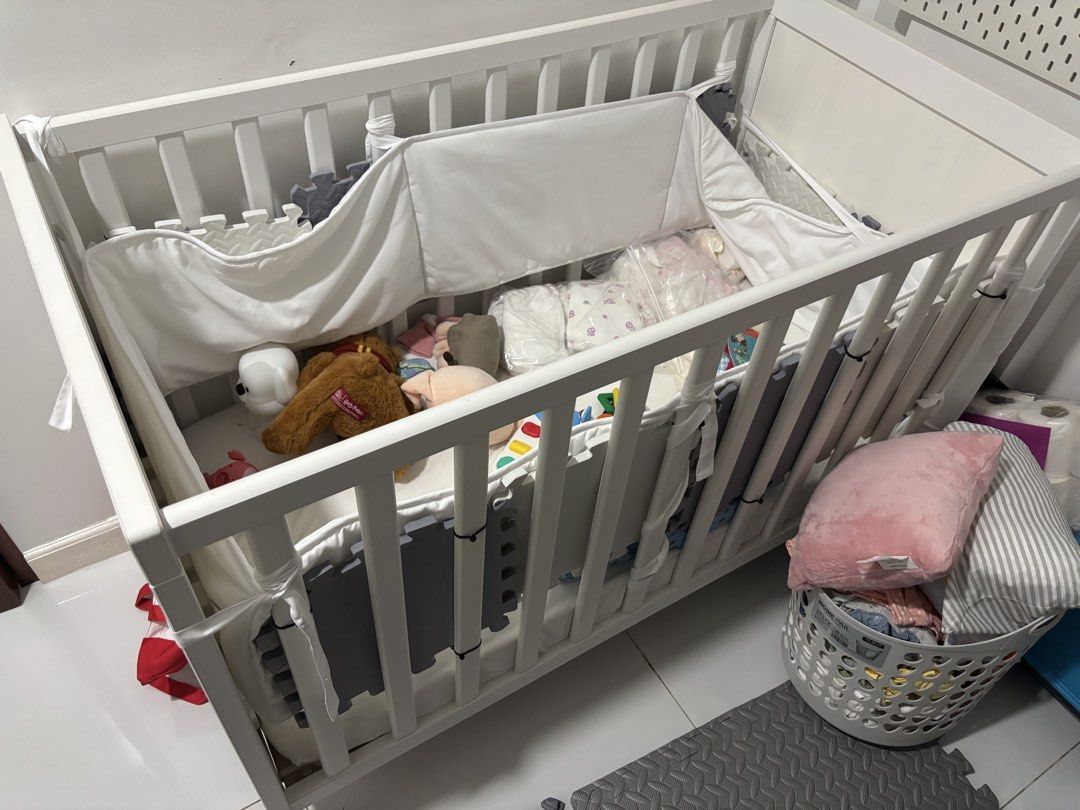 IKEA Sundvik Crib (Category: Cots & Cribs) located in Makati City. Submitted by katrina_00 (Listing ID 1447211992, Image 1). Description: See photos from Ikea website. Purchased straight from Ikea in June 2025. Barely used except for toys. Has minor scratches, in photos as well. No inclusions (Mattress not included).
