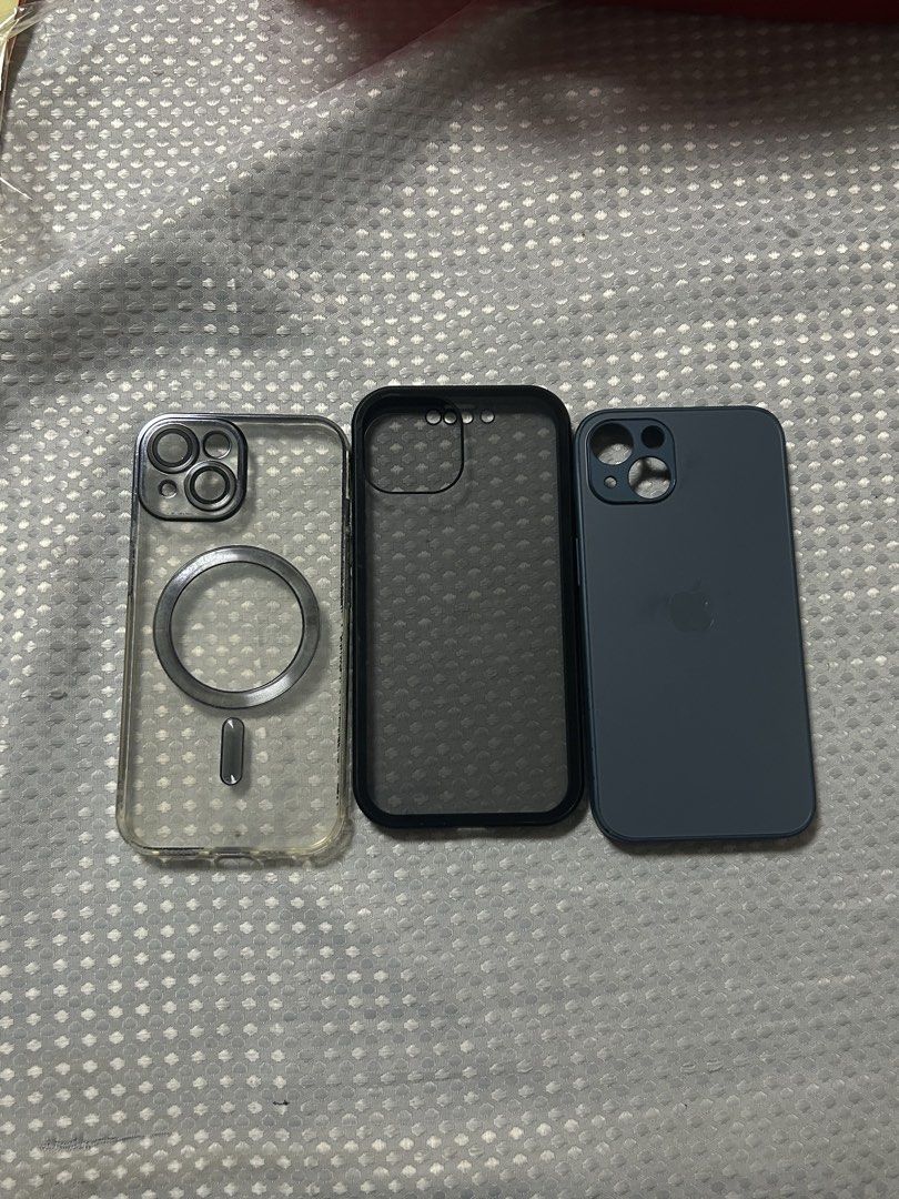 Iphone 13&14 Phone Case Set (Category: Cases & Sleeves) located in Santa Rosa. Submitted by mandeclutterzzz (Listing ID 1447218612, Image 1). Description: 200 for all 100 each !! Ip13 and Ip14 Phone Cases!! Good condition pa, yung blue and black brandnew di ko nagamit, and medyo gamit lang is the clear one!! .