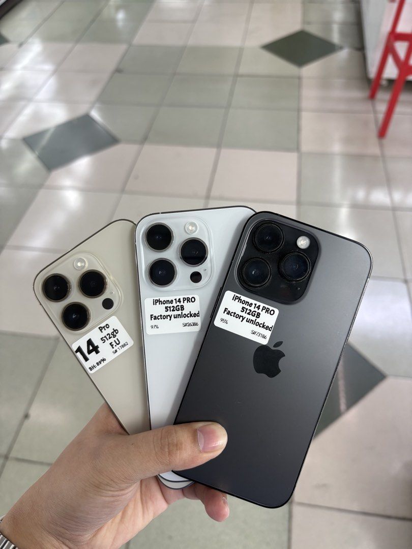 iPhone 14 Pro 512GB Factory Unlock No Issue Secondhand (Category: iPhone 14 Series) located in Pasig City. Submitted by FarAndRayShop (Listing ID 1447160911, Image 1). Description: OPEN FOR SWAP/SELLING/BUYING (RFS: Buy and Sell) Price: 34,499 iPhone 14 Pro 512GB •NO SIM RESTRICTION •NO HIDDEN ISSUES •TEST TO SAWA •Authentic Phone Physical store in Greenhills Shopping Center XD-14 Stall Number Look For Rayray Or Anika NO CASH INSTALLMENT We are o