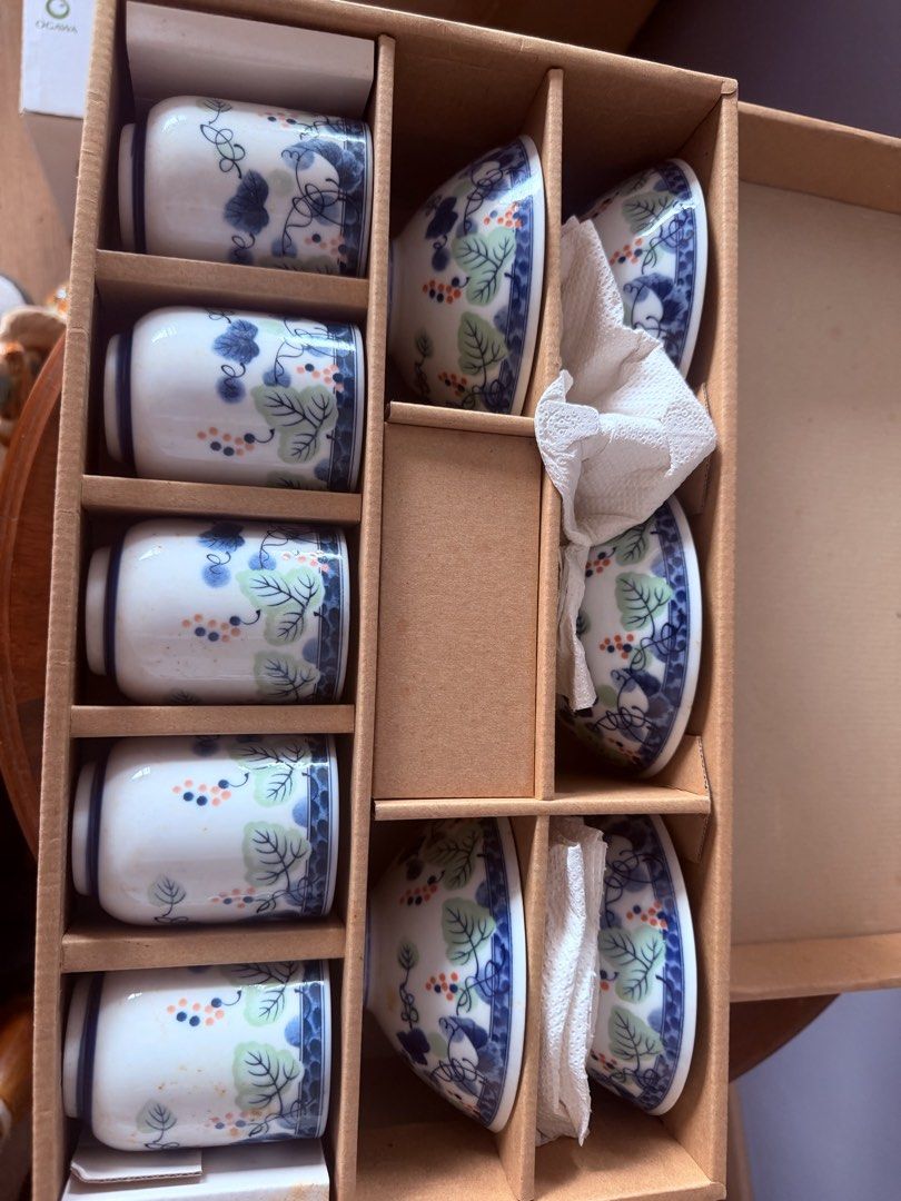 Japanese Style Tea Cups and Saucers Set