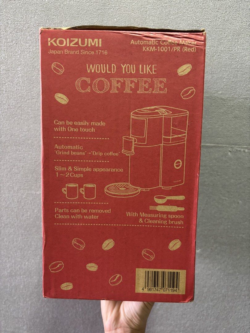 Koizumi Automatic Coffee Maker (Category: Coffee Machines & Makers) located in Manila. Submitted by amrtn (Listing ID 1447117260, Image 2). Description: NEGOTIABLE Drip coffee type Makes one to two cups Perfect for residential or small office use 300ml Capacity Voltage: 230 V Material: Plastic body with stainless accents Dimensions: W 25.7 cm x H 20.8 cm x D 14.7 cm.