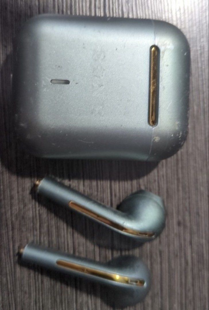 Light Blue Wireless Earbuds with Charging Case