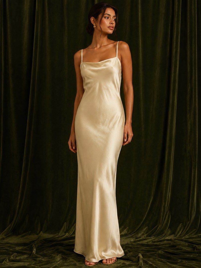 Lioness Satin Slip Dress (Category: Evening dresses & gowns) located in Cebu City. Submitted by copherlook (Listing ID 1447209942, Image 1). Description: This dress is crafted from a lightweight satin material with shoulder straps, a stylish square neckline, and an elegant maxi length..