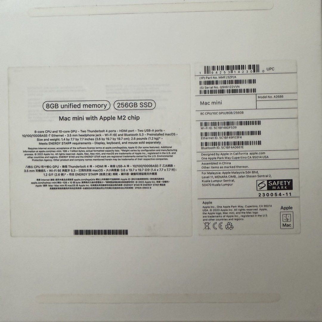 Mac Mini M2 Apple 8gb/256gb498600695919421446