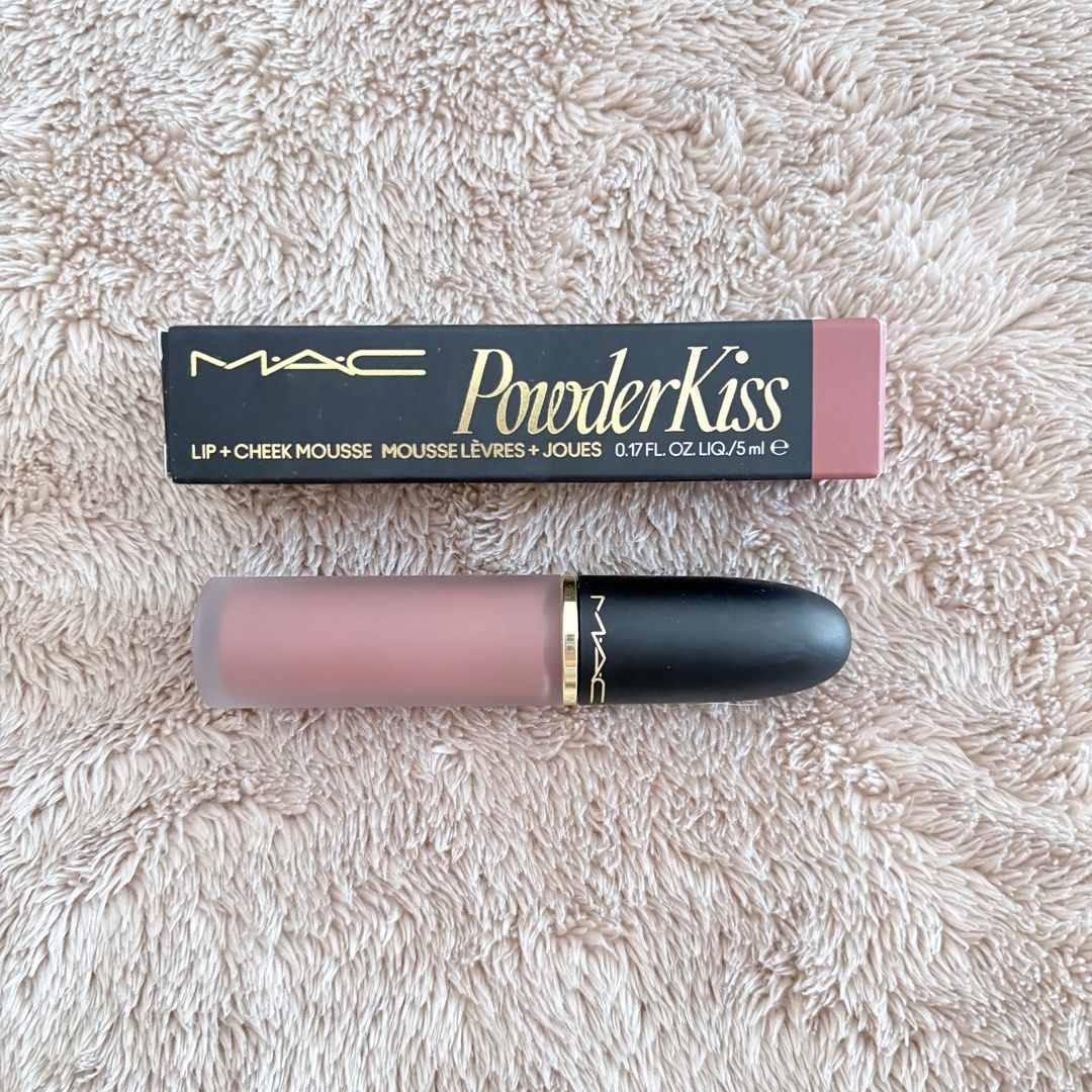 MAC Powder Kiss Lip + Cheek Mousse (Category: Makeup) located in San Juan City. Submitted by _ands_ (Listing ID 1447168444, Image 1). Description: - Shade: 952 Taken - Swatched once .