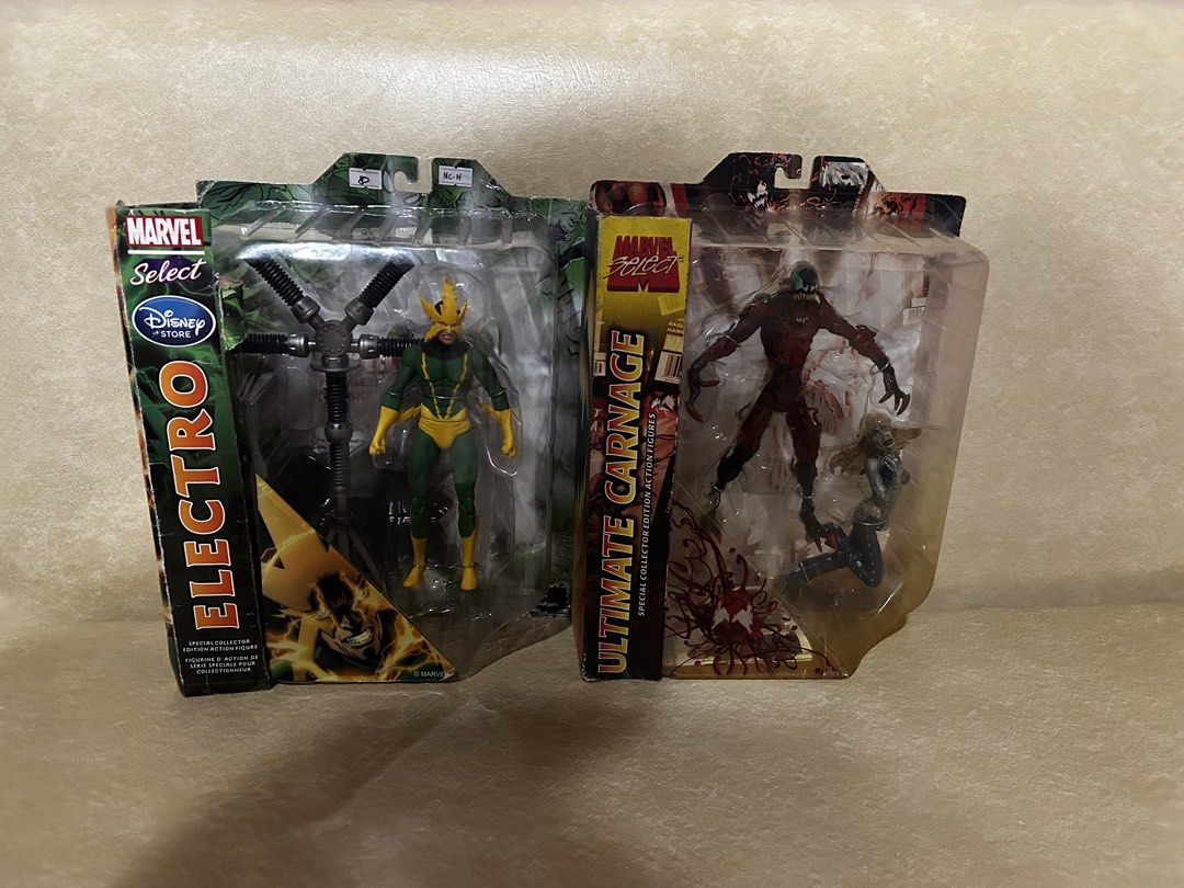 Marvel Select (cheaper than Toycon) (Category: Figurines & Statues) located in Quezon City. Submitted by samsontech (Listing ID 1447229796, Image 3). Description: Location: Mindanao Ave QC Marvel Select (most are Toybiz era) *these are priced much lower compared to Toycon prices PHOTO 1 Ultimate Ironman 1400 -sealed and still in twisties Chitauri 1600 -hard to come by -sealed and still in twisties 2003 Ultimate Woverine with Magneto (Toybiz era) 