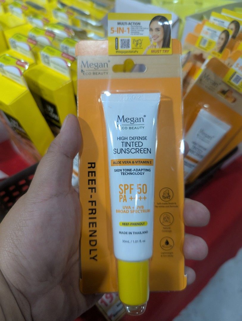 Megan Tinted Sunscreen (Category: Face Care) located in Malabon City. Submitted by ph_ohkaye (Listing ID 1447119918, Image 2). Description: Brand New expiration date: 02.09.2028 Reef friendly - free from chemicals that damage coral reefs and marine life. no white cast formula lightweight and non sticky natural coverage.