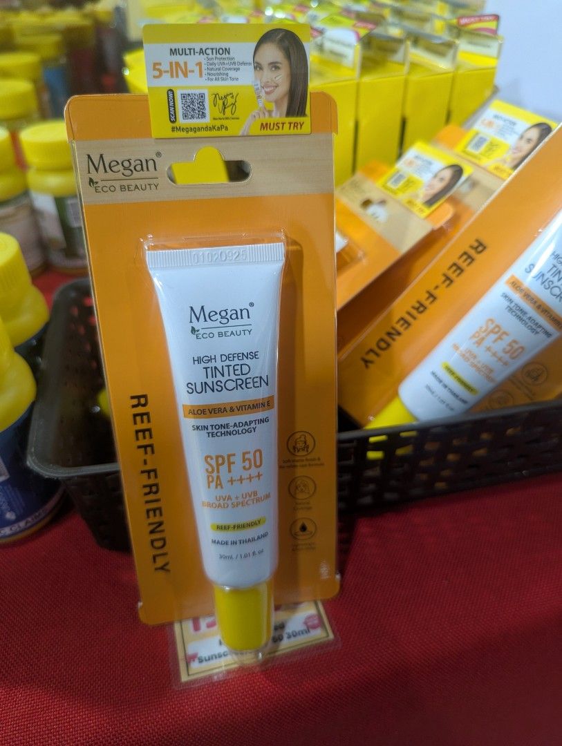 Megan Tinted Sunscreen (Category: Face Care) located in Malabon City. Submitted by ph_ohkaye (Listing ID 1447119918, Image 3). Description: Brand New expiration date: 02.09.2028 Reef friendly - free from chemicals that damage coral reefs and marine life. no white cast formula lightweight and non sticky natural coverage.