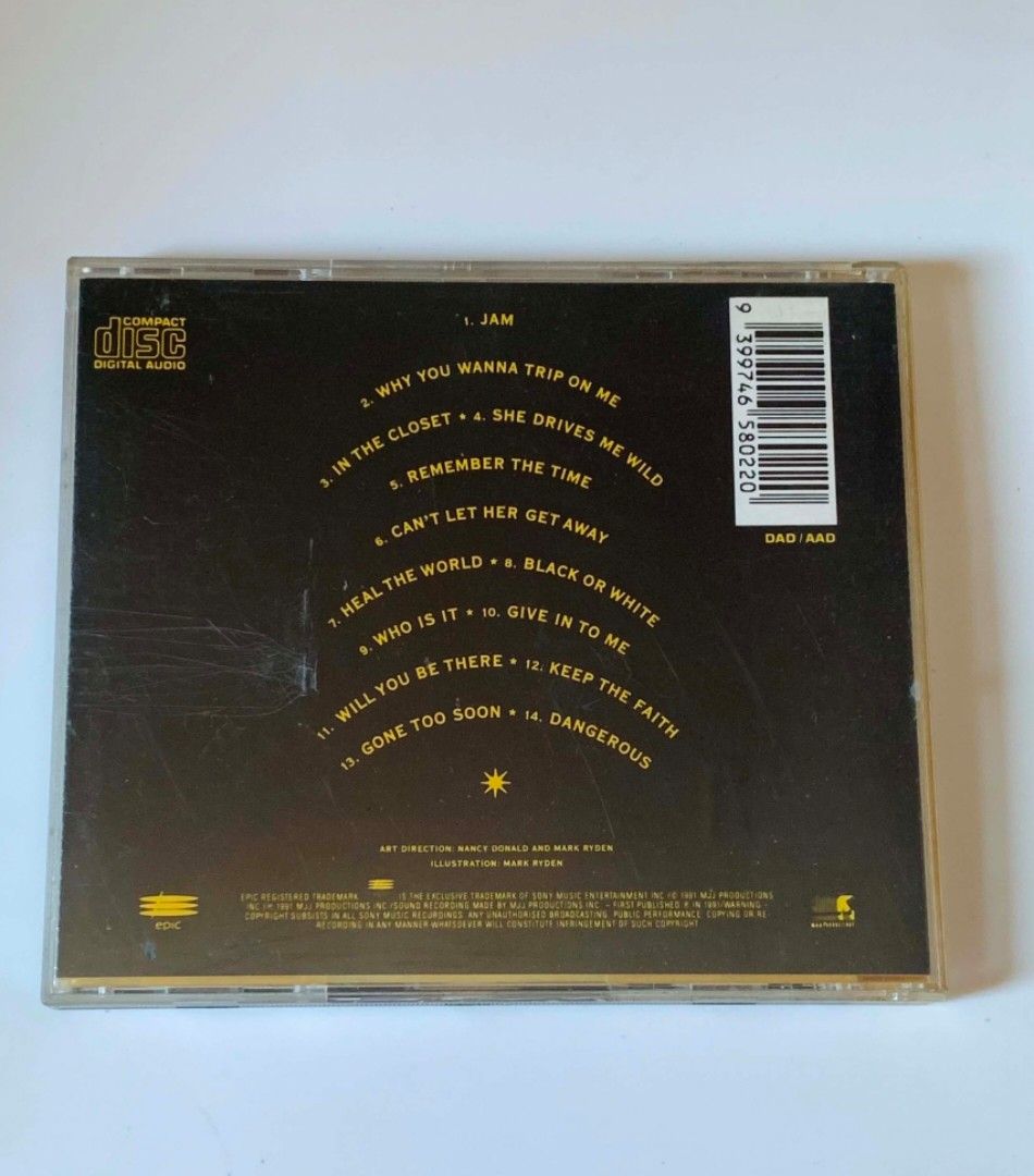Michael Jackson Dangerous LIMITED EDITION (Category: CDs & DVDs) located in Muntinlupa City. Submitted by echo.066 (Listing ID 1447111390, Image 2). Description: FOR SALE P 650 MICHAEL JACKSON DANGEROUS LIMITED EDITION CD MINT CONDITION AVAILABLE FOR DELIVERY VIA LALAMOVE SHIPPING VIA J&T EXPRESS MOP : E-WALLET / BANK PLEASE CHECK MY PROFILE FOR MORE CD'S GAMES/MUSIC/MOVIE MUNTINLUPA CITY LOCATION.