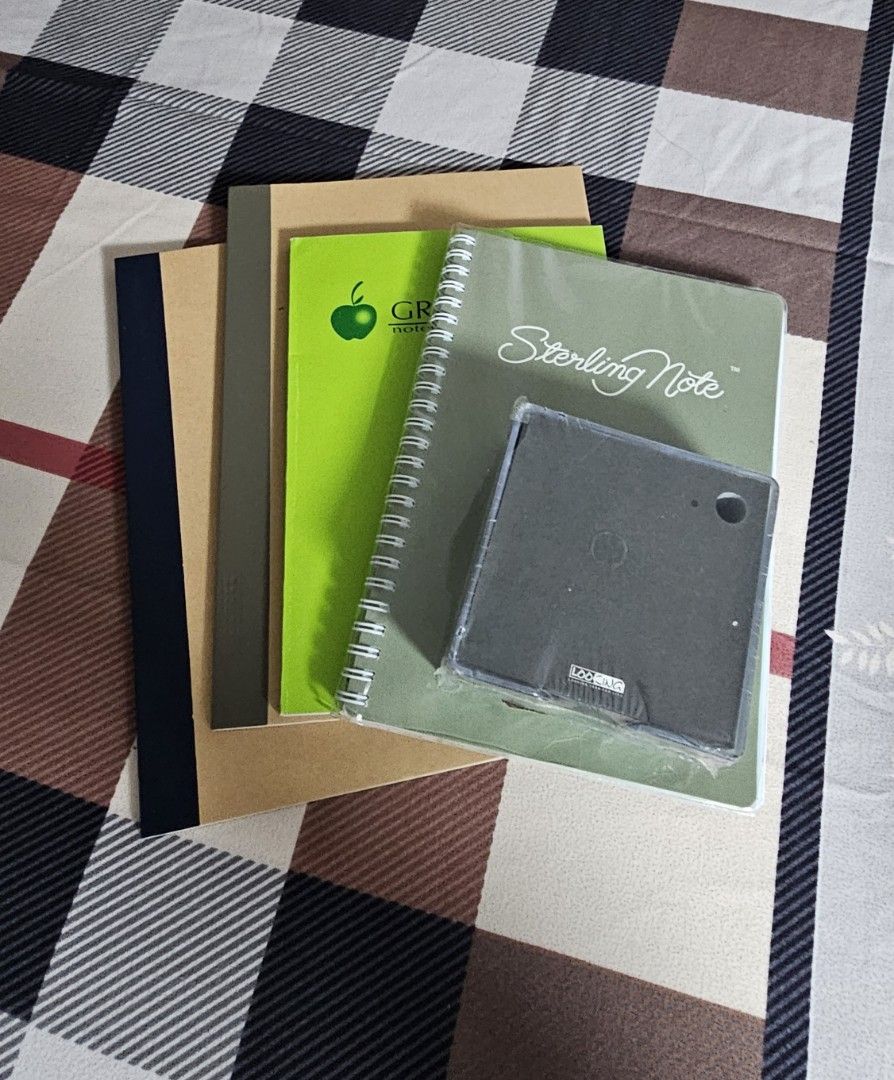 Muji / Sterling / Green Apple Notebooks (Category: Stationery & School Supplies) located in Manila. Submitted by allfrommika (Listing ID 1447246799, Image 1). Description: > never used / stocked only > 200 take all > comes with freebies.