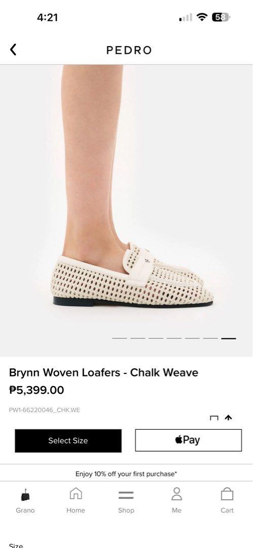 PEDRO Brynn Woven Loafers - Chalk Weave (Category: Loafers) located in San Fernando. Submitted by baratileahko (Listing ID 1447184452, Image 3). Description: Pedro Brynn Woven Loafers in Chalk Weave. Size 38. Woven texture with a strap detail across the vamp. Flat sole. Bought recently, only used once on indoors. Comes with original box and dust bag. Selling because it's not my size..