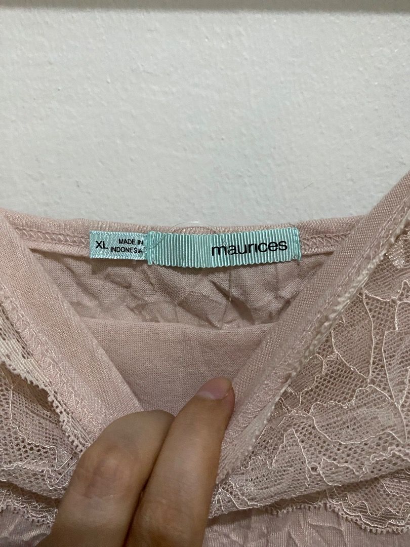 Pink cami lace sleepwear top (Category: Sleeveless) located in Caloocan City. Submitted by barbie0797 (Listing ID 1447276963, Image 3). Description: Small to Large Adjustable straps No issue.