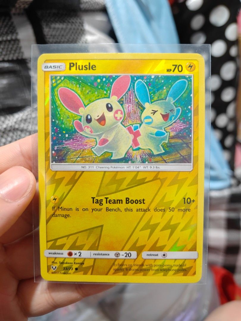 Plusle Reverse holo (Category: Raw Cards) located in Singapore. Submitted by hong5315 (Listing ID 1447279956, Image 1). Description: mail +3.5 Reverse holo $50 above free mail.