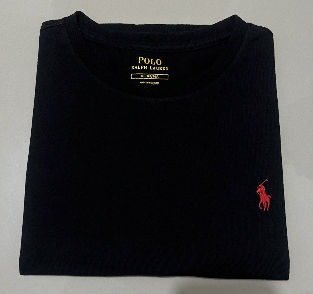 Ralph Lauren Black t shirt (Category: Formal Shirts) located in Bacolod City. Submitted by thriftppy_ (Listing ID 1447278435, Image 3). Description: Size Medium Width: 21 Length: 27 Color rate: 10/10 Condition: Excellent near new Issue: none DM for sure buyers 📥 Mode of payment:GCASH, BANK TRANSFER Unli vouch and vc for safety transaction. 📌Color may vary due to lighting📸 📦 Shipping via JNT EXPRESS🚚 📍Location: Bacolod City, Negros Occidenta