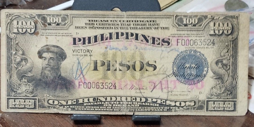 Rare 1949 100 Pesos Victory Note (Category: Currency) located in Manila. Submitted by bjie2700446238 (Listing ID 1447133429, Image 1). Description: .
