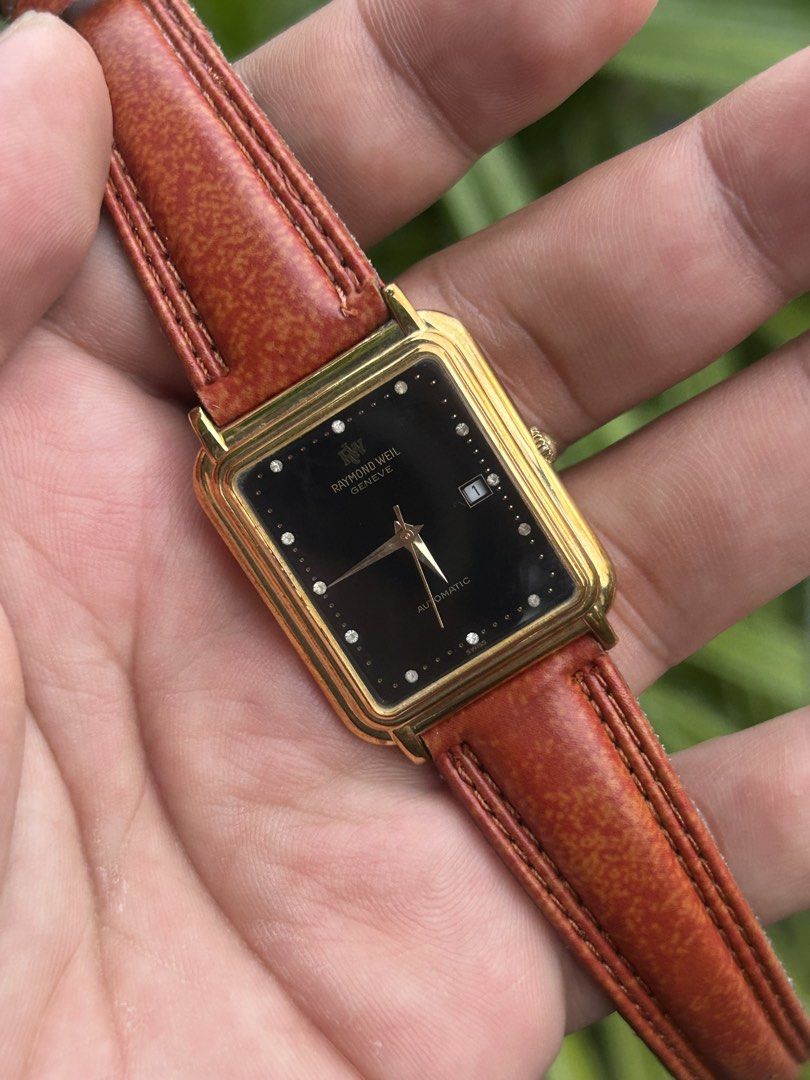 Raymond Weil (Category: Men's Watches) located in Manila. Submitted by timer_starts (Listing ID 1447142858, Image 3). Description: Ref: 2612 Movement: Automatic Size: 29mm Case Material: 18k Goldplated Case shape: Tank.