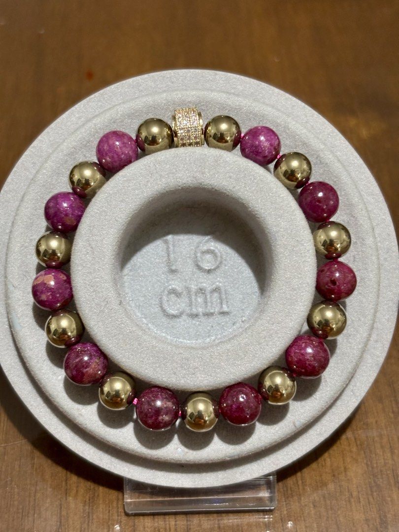 Ruby with Pyrite Bracelet (Category: Bracelets) located in Pasig City. Submitted by talaversify (Listing ID 1447265442, Image 2). Description: Semi-precious stone: Ruby and Pyrite Stone size: 9mm Wrists size: 16cm 💠 Natural Stone 💠.