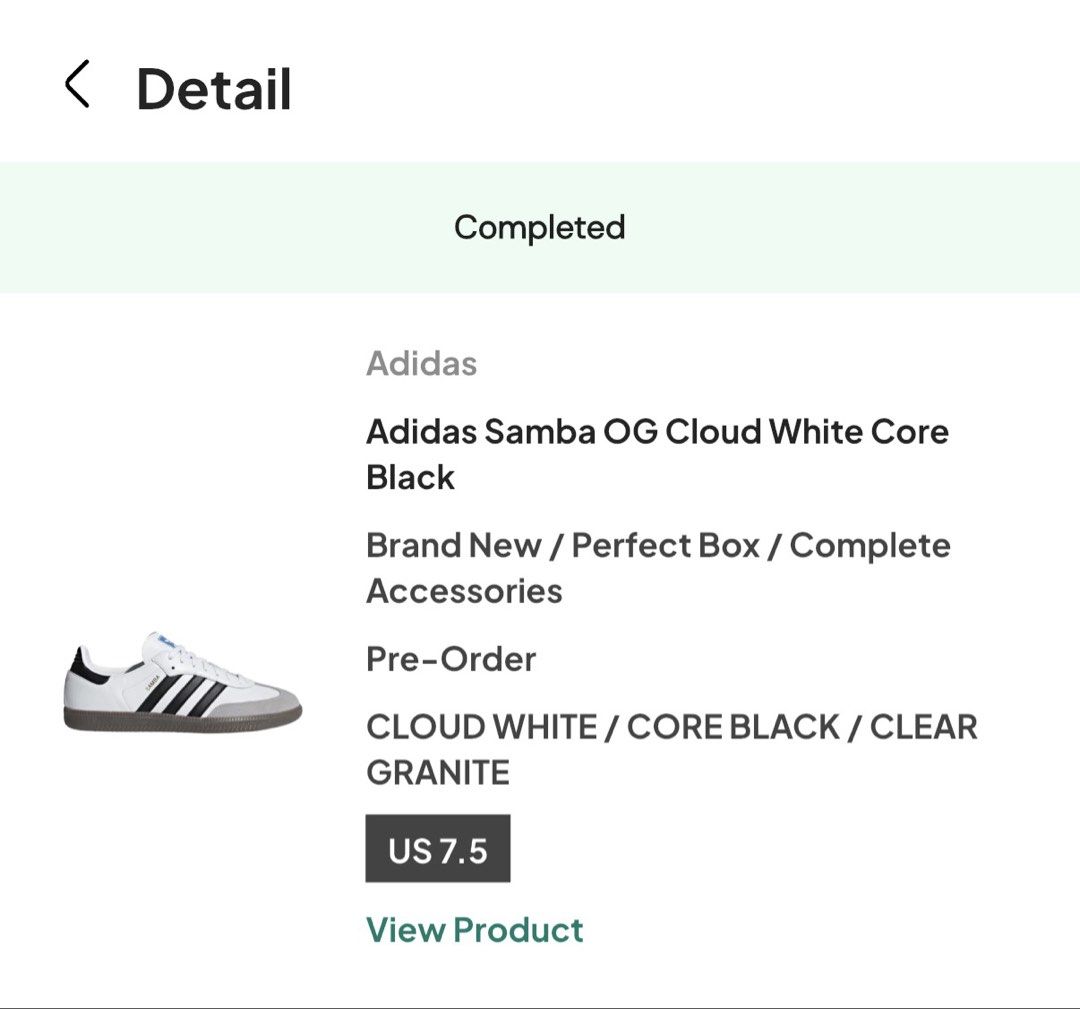 Samba OG white core black 40 (Kategori: Sepatu Wanita) berada di Tangerang. Dikirim oleh perfectly.used (ID iklan 1447268577, Gambar 2). Deskripsi: Adidas samba og cloud white Size US 7 1/2 UK 7 EU 40 No minus Hanya pemakaian wajar Tinggal laundry Siap kirim with box.