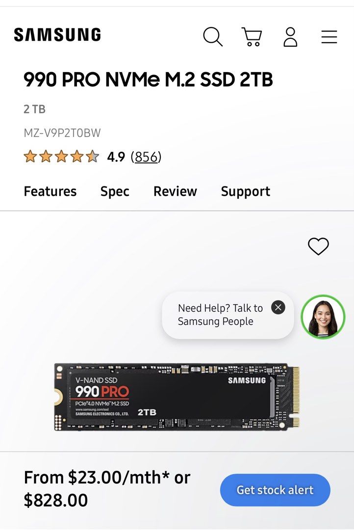 Samsung 990 PRO NVMe M.2 SSD 2TB
