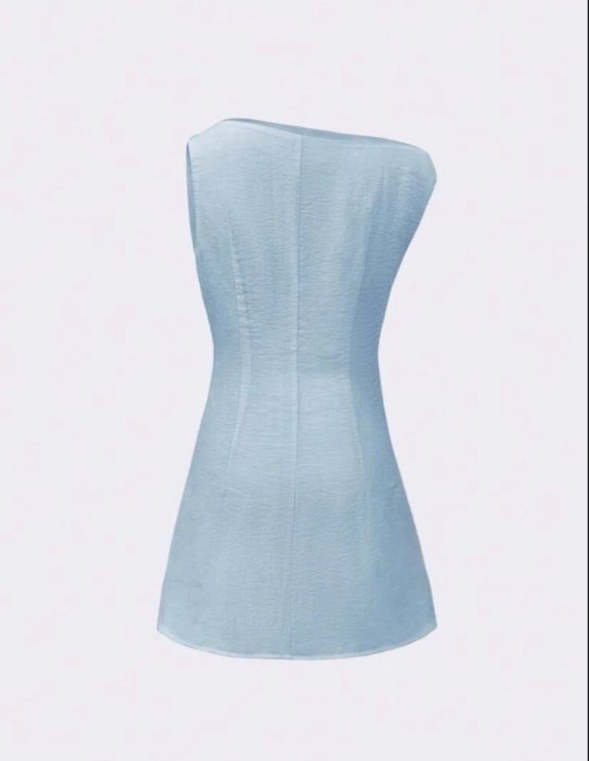 Shein light blue dress (Category: Dresses) located in Caloocan City. Submitted by j.declutter (Listing ID 1447195619, Image 3). Description: Bought here in carousell but it’s big on me. .