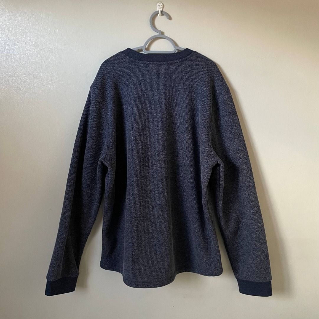 Sherpa Lined Sweatshirt XL (Category: Coats, Jackets and Outerwear) located in Paranaque City. Submitted by aidorcus (Listing ID 1447174206, Image 2). Description: - Dark blue textured sweatshirt - The B.C. Clothing Co. Heritage line - Lined with soft sherpa for extra warmth - Size XL - Made in Vietnam - Ideal for cooler weather.