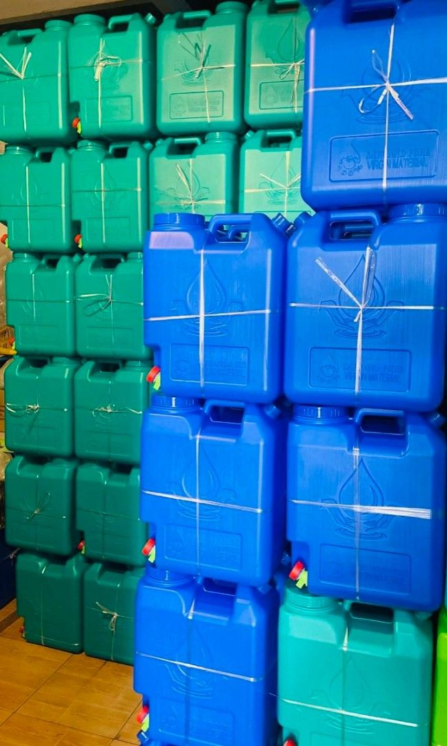 Slim container for water station (Category: Other Food & Drinks) located in Taguig. Submitted by dawatershap (Listing ID 1447141926, Image 2). Description: Magandang araw, Aveline here! 🌞 📢 Narito ang mga available na stocks na maaari ninyong ma-order: ✅Containers: ★Slim Gallon/s / blue / blue green / biege and green ✅Capseal ★ Small / umbrella Seal Generic ★ Big / faucet seal generic ✅Soap Sanitizers ✅Industrial Salt ✅Filters: •Hydrosep C.T.O.