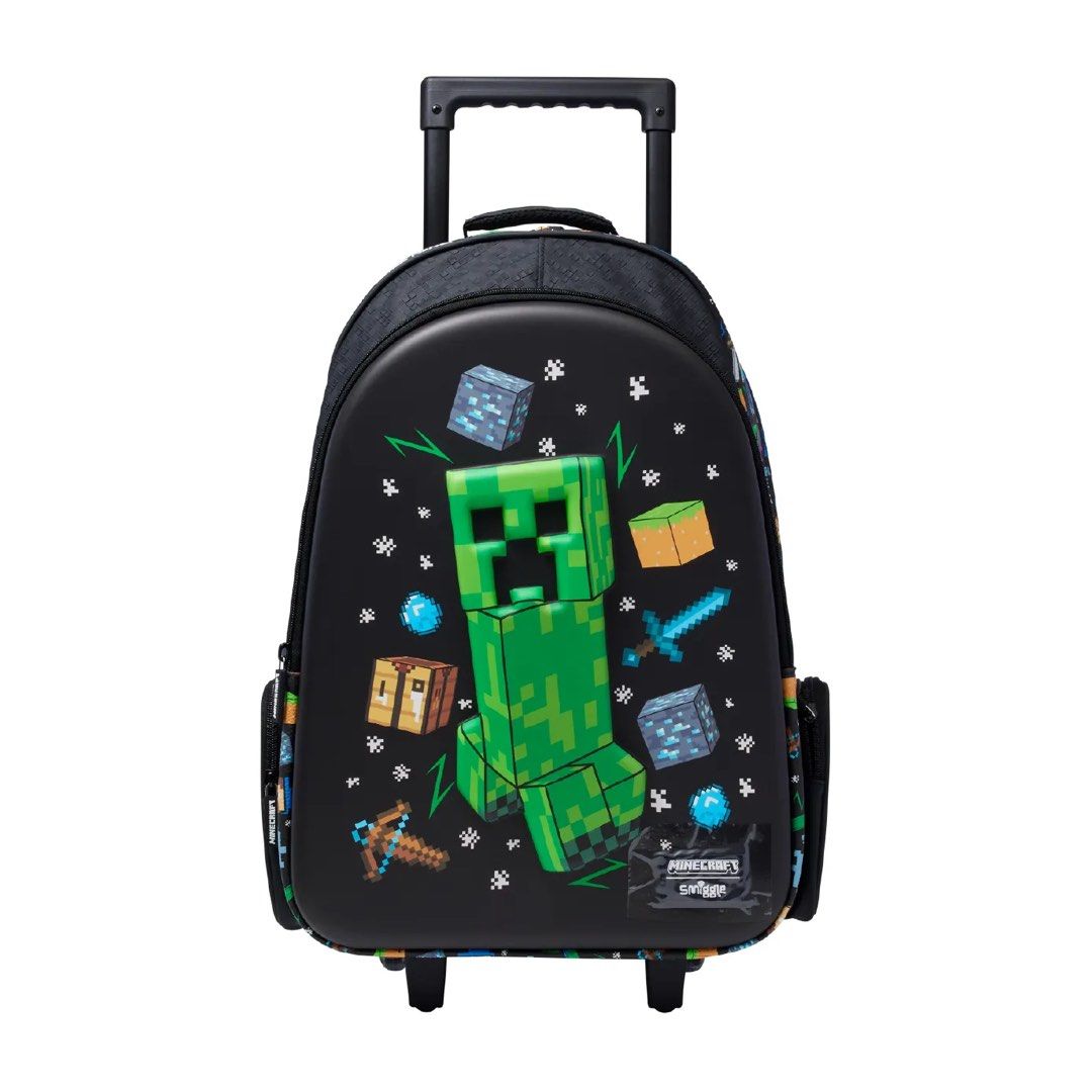 Smiggle Limited ed. Minecraft Rolling Backpack (Category: Backpacks) located in Las Pinas. Submitted by marcovc (Listing ID 1447162098, Image 1). Description: - Authentic Smiggle rolling backpack - BRAND NEW NEVER USED WITH TAGS - Equipped with wheels and a retractable handle for easy carrying RFS: trolley bags not allowed sa school.