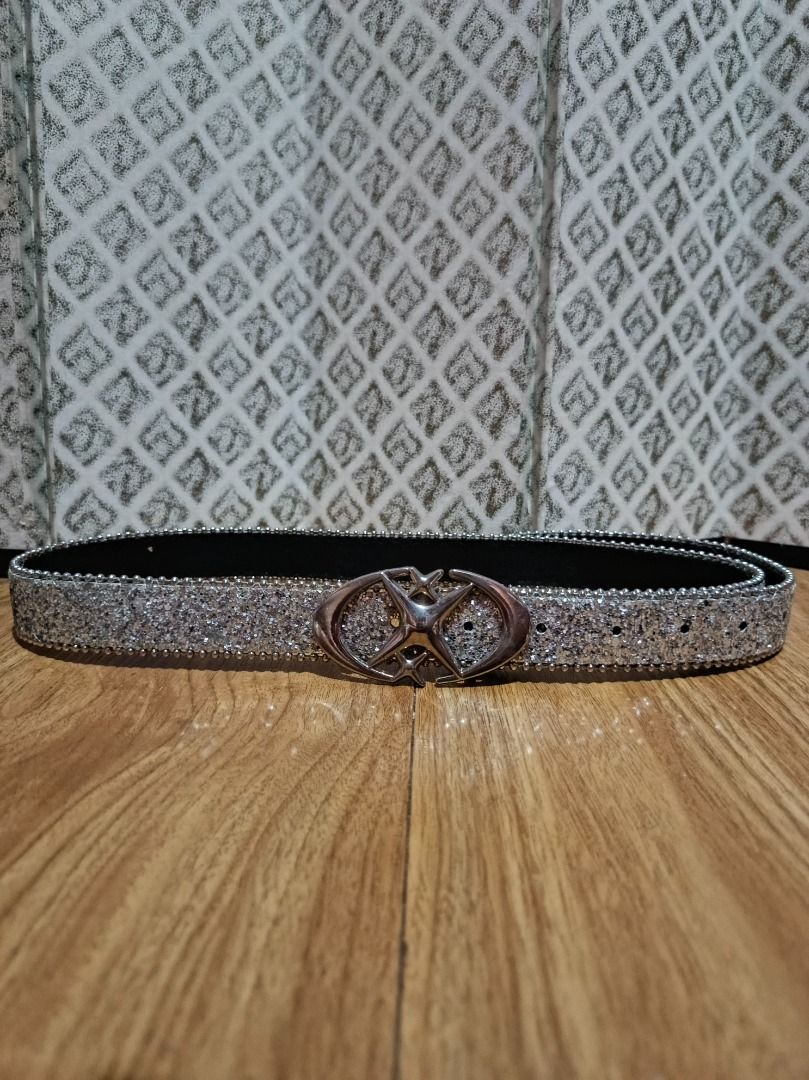 Sparkly Glitter Belt with Star Buckle (Category: Belts) located in Makati City. Submitted by nyxhemera26 (Listing ID 1447291479, Image 1). Description: Sparkly Glitter Belt with Star Buckle - 41 inches end to end - Silver finish star buckle with glitter - Beaded edge detail - Perfect for adding shine to any outfit - Buckle closure.