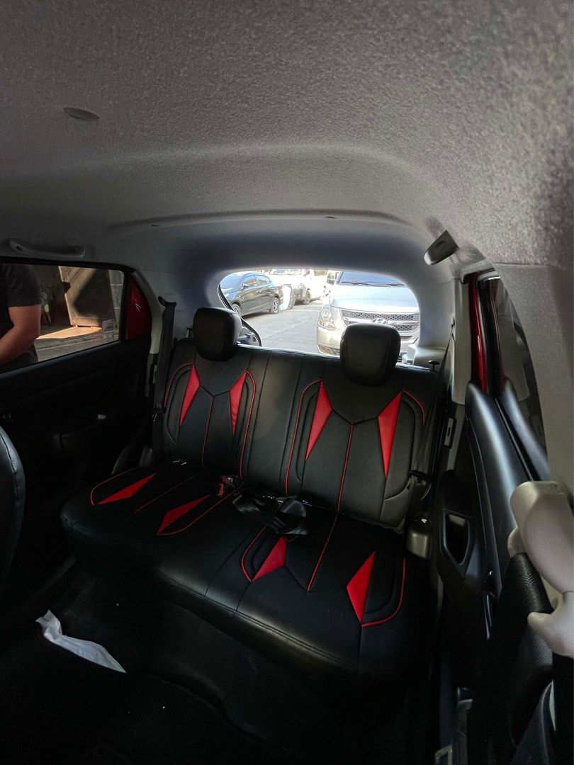 SUZUKI SPRESSO LEATHER SEAT (german) (Category: Upholstery, Seatcovers and Other Interior Parts and Accessories) located in Antipolo. Submitted by salvemaec (Listing ID 1447174806, Image 1). Description: For Sale (almost new 2 months lang nagamit) German Leather seat cover with 3 Years Warranty sa pinagawaan: Kasama na po yung - 2 pcs throw pillow - 2pcs neck pillow RFS: emergency Loc: antipolo/pasig.