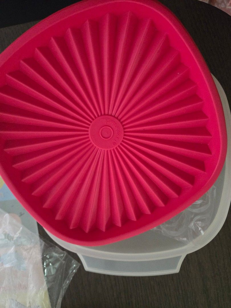 Tupperware Square Container with Red Lid