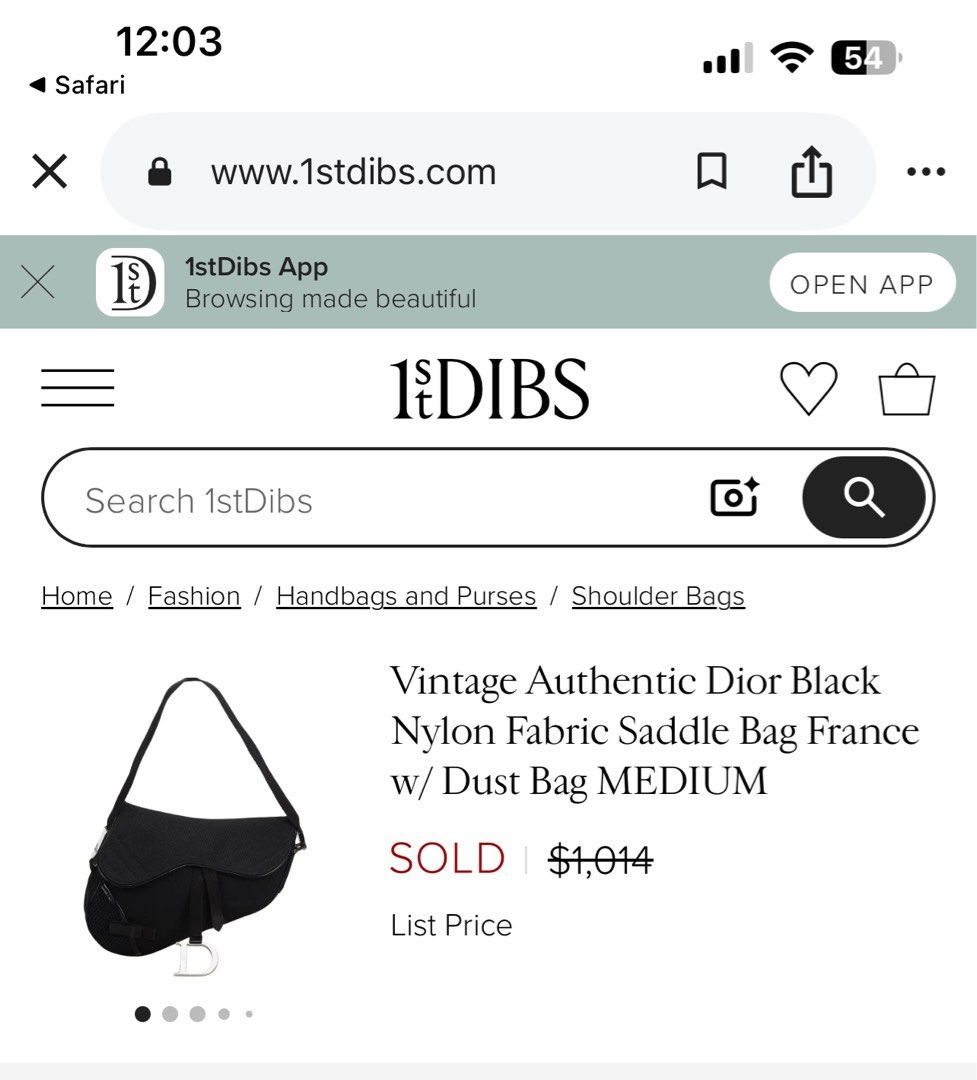 Vintage Dior Black Nylon Saddle Bag (Category: Luxury Bags & Wallets) located in Manila. Submitted by reesesreeses (Listing ID 1447267169, Image 3). Description: - Classic Dior saddle bag - Black nylon fabric - Signature 'D' charm - Mesh detailing on the side - Adjustable strap - Timeless and versatile for everyday use.