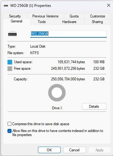 WD 250GB External Hard Drive USB498707431446302724