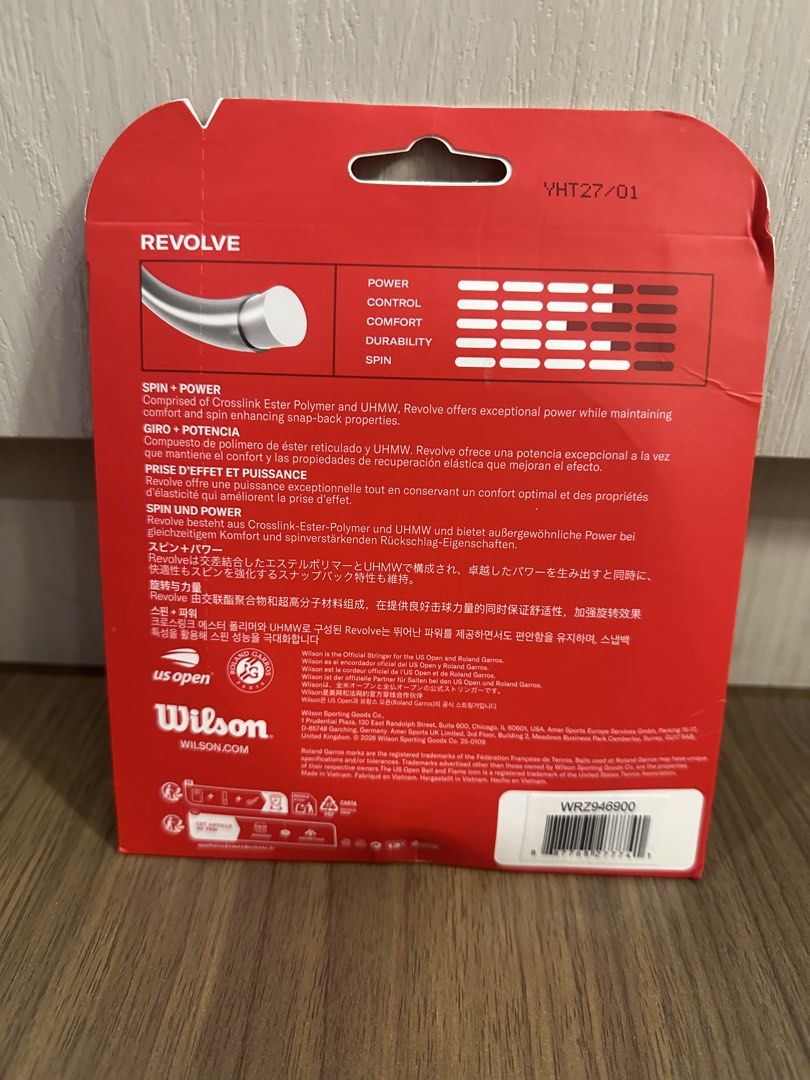 Wilson Revolve Spin + Power Tennis Strings (Category: Racket and Ball Sports) located in Quezon City. Submitted by krishagee (Listing ID 1447234625, Image 2). Description: .