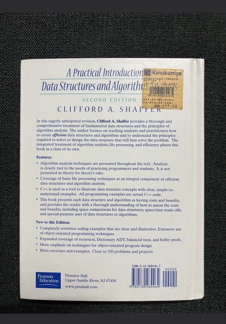 A practical introduction to data structures algorithm analysis clifford a shaffer books buku math file processing NOT Novel (Category: Textbooks) located in Sungai Lembing. Submitted by spentbullets (Listing ID 1450842664, Image 2). Description: Serious buyer dm Fixed price. postage add RM10 Postage for Sabah sarawak RM25 No COD / NO dfod 哋需要快速付款 Fast payment only All sales are final. No return. .