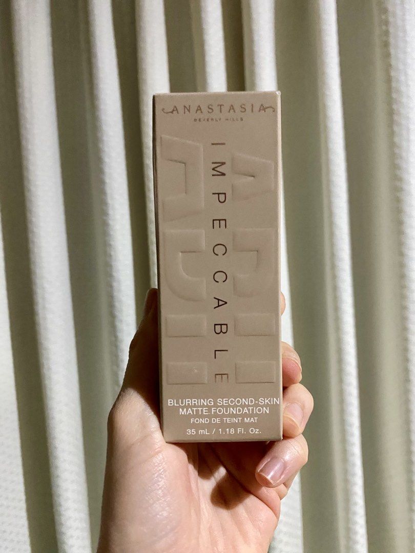 Anastasia Beverly Hills Impeccable Matte Foundation (Category: Makeup) located in Makati City. Submitted by stashionista (Listing ID 1450889242, Image 1). Description: - Anastasia Beverly Hills Impeccable Matte Foundation - Shade: 2N - Blurring, second-skin formula - Soft-matte finish, long-lasting wear - Weightless, velvety feel - Hydrates the skin - Dermatologist tested - Non-comedogenic - Vegan and cruelty-free - Size: 35 ml / 1.18 Fl. Oz. -Ex