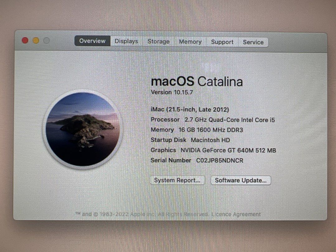Apple iMac 21.5-inch Late 2012