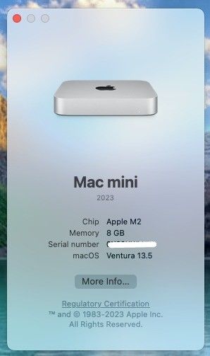 Apple Mac Mini M2 Chip 2023 8GB RAM514442819829114881
