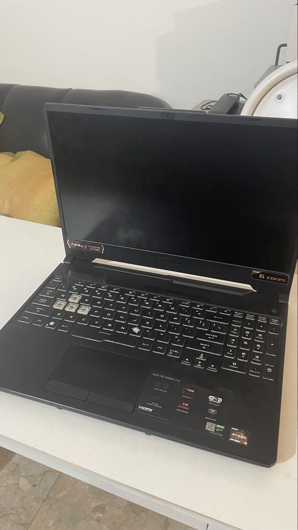 ASUS TUF GAMING A15 (Category: Laptops & Notebooks) located in Quezon City. Submitted by aosfia (Listing ID 1450746399, Image 2). Description: Good for Architecture/Engineering/Interior Design students. Used for Sketchup, AutoCAD, Enscape, and Photoshop. Upgradable RAM. DM for more details. Ryzen 5 8GB Ram GTX 1650 RFS: Bought a new laptop (Has minimal scratches lang sa keyboard) - M key with visible scratch With: + Charger + Laptop Bag + Wired M