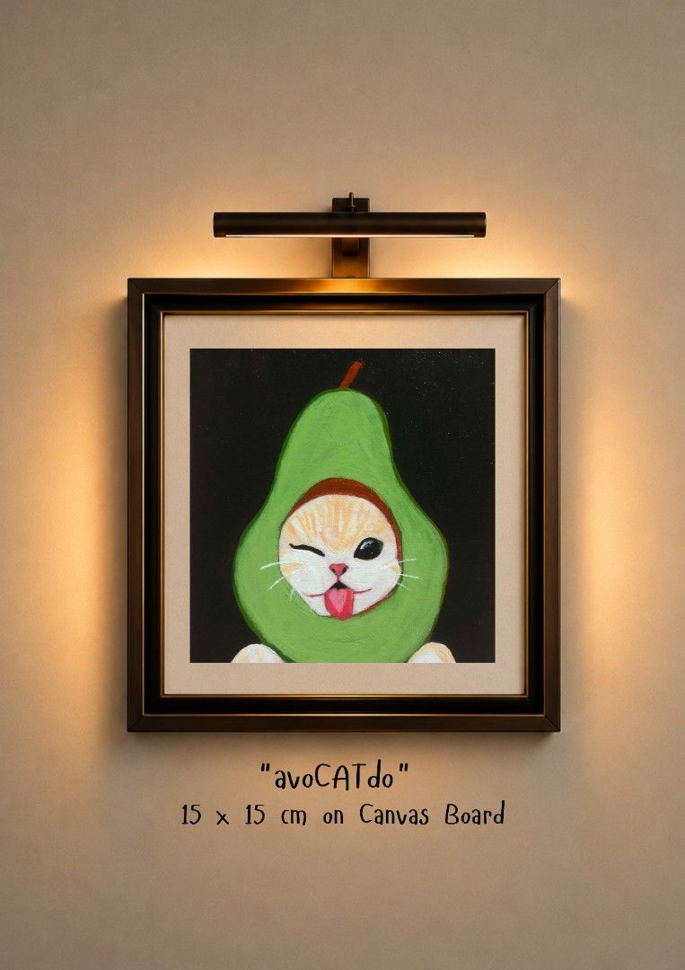 "avoCATdo" Originak Acrylic Painting (Category: Frames & Pictures) located in Adams. Submitted by flower_muse (Listing ID 1450757122, Image 1). Description: Frame Not Included.