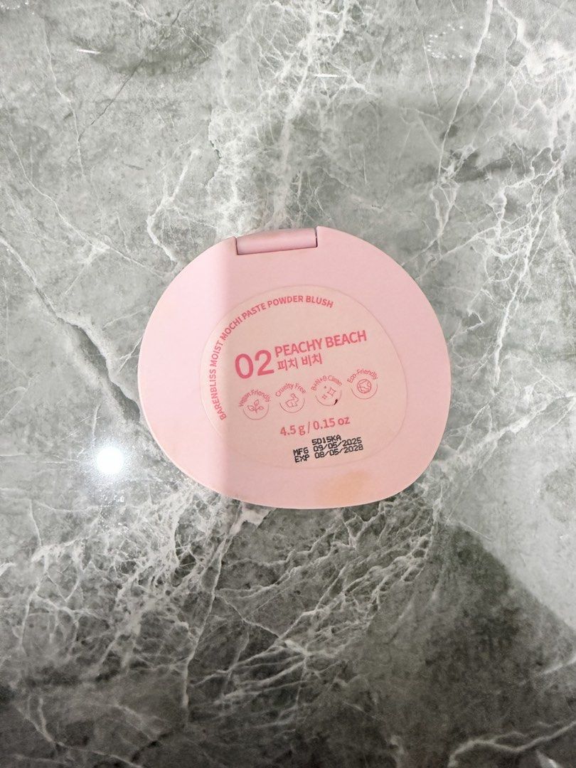 Barenbliss Mochi Paste Powder Blush code 02 Peachy Beach (Category: Makeup) located in Teluk Intan. Submitted by druigggg (Listing ID 1450875137, Image 2). Description: Barenbliss Mochi Blusher code 02- Peachy Beach Condition 8/10 Used less than 5 times Reason for selling: Not suitable for my skintone Rm 10.