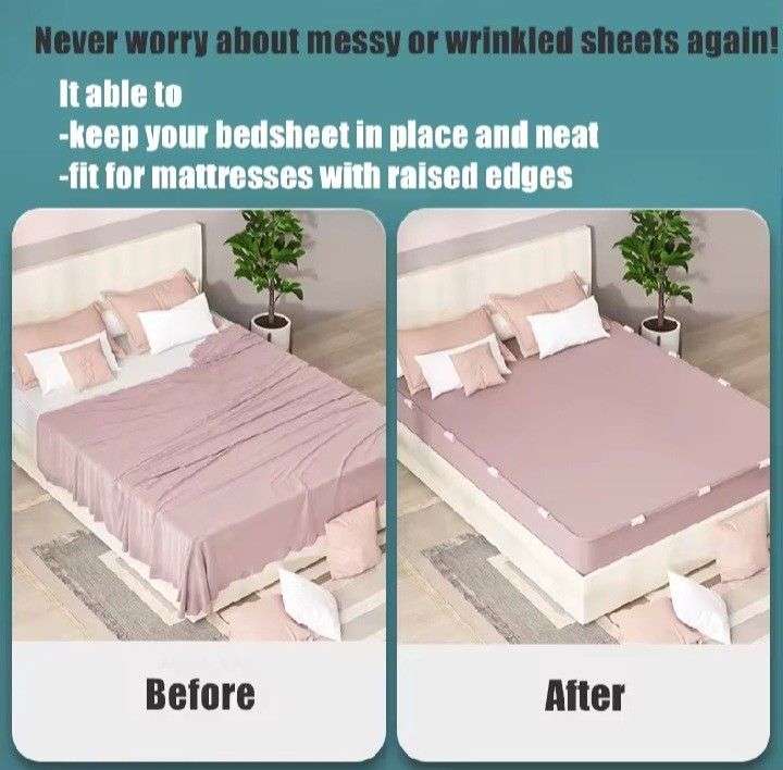 Bedsheet Clips (Category: Hooks & Hangers) located in Singapore. Submitted by fiercecat.9b2fcc (Listing ID 1450837913, Image 3). Description: Giving away free due not using them anymore. Meet up at Nex this Friday 7pm. First come first serve. Expect no reply once they are unavailable. - Tired of messy, wrinkled bedsheets? - These clips keep your sheets securely in place. - Easy to use: simply clip them on. - Fits mattresses with raised edges. - S