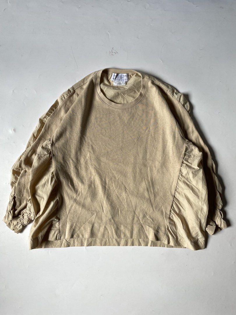 beige Ciaopanic Typy docking crewneck (Category: Coats, Jackets and Outerwear) located in Baguio. Submitted by chronicles_cache (Listing ID 1450845428, Image 1). Description: Condition: Great Size tagged: 1 Width: 24 Length: 21-23 Shoulder: 14 Sleeve: 20.