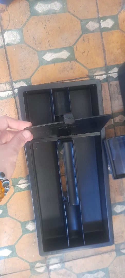 Blue and Black Plastic Toolbox with Tray Organizer (Category: Storage Boxes & Baskets) located in Valenzuela. Submitted by newbear.425b6e (Listing ID 1450813873, Image 3). Description: - Durable blue and black plastic toolbox - Features a secure latch for safe closure - Comes with a removable tray with compartments for organized storage - Ideal for small tools, craft supplies, or hardware - Approximately 6 inches tall -surplus .