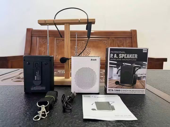 Brodu BTS-1383 Personal PA Speaker Wireless Microphone (Category: Soundbars, Speakers & Amplifiers) located in Manila. Submitted by iliasjen3082126 (Listing ID 1450909234, Image 2). Description: - Portable PA Speaker (Model BTS-1383) - Includes Wireless Microphone - Comes with Headset Mic and Clip-on Mic - Charging Cable and Strap included - Compact size with powerful sound output - Ideal for presentations, teaching, and events - Available in Bla