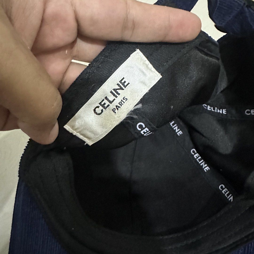 Bundle sale Celine Paris Baseball Cap - Navy & Black (Category: Caps & Hats) located in Quezon City. Submitted by retroboominwantsummoh (Listing ID 1450903979, Image 2). Description: - Two Celine Paris baseball caps available: navy blue corduroy and black. - Iconic Celine logo embroidered on the front of each cap. - Adjustable strap at the back for a comfortable and secure fit. - Ideal for everyday wear and adding a touch of luxury to your outfit