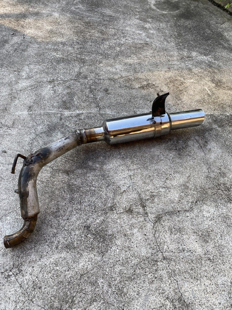 car Exhaust Muffler Pipe (Category: Construction & Building Materials) located in Manila. Submitted by tavorafrancis8096 (Listing ID 1450787916, Image 2). Description: - Motorcycle exhaust muffler - Muffler section retains good shine - Mounting points are intact - Sold as is from blacktop engine corolla.